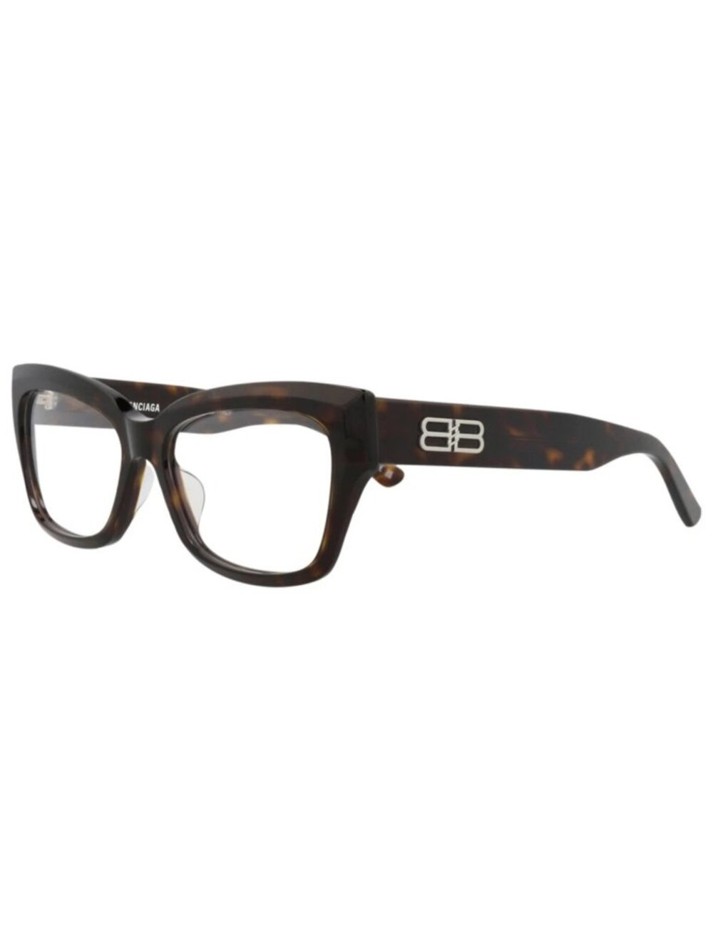 New Balenciaga Women's Eyeglasses Square Rectangle Recycled Acetate Frame Havana